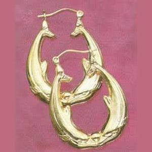 Puffed Dolphin Earrings