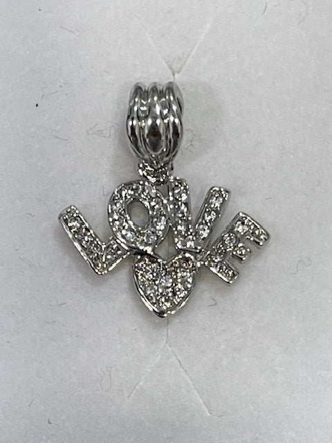 SS CZ Love Pendant - X5554