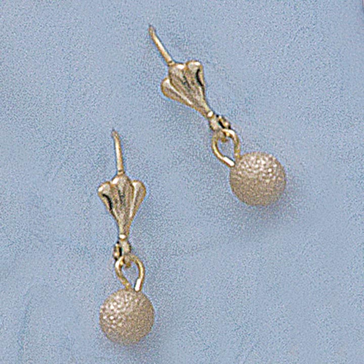 4mm Etched Ball Dangling French-Back Earrings