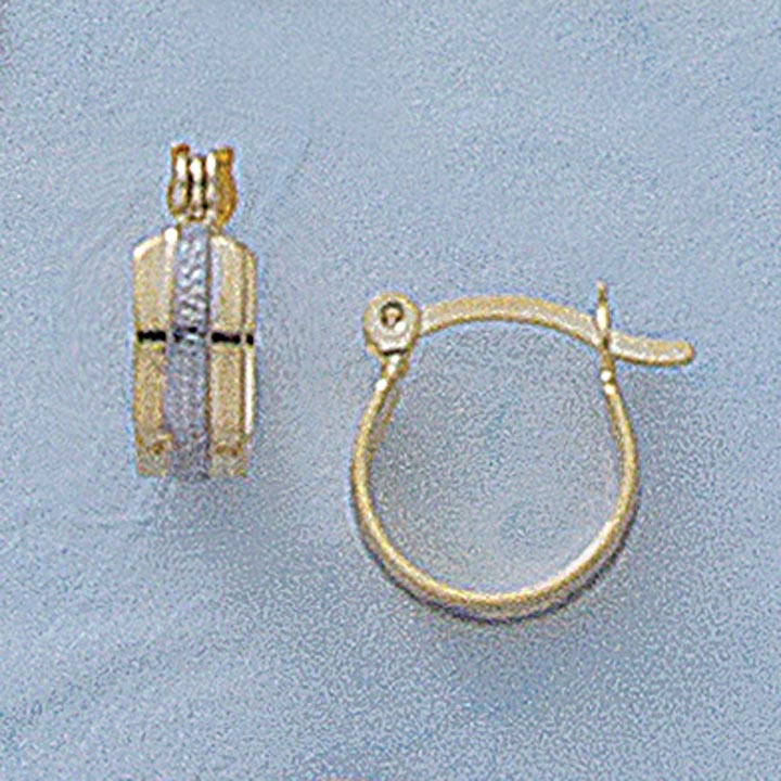 10mm Two-Tone Hoop Earrings - X2241