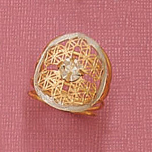 Austrian Crystal Two-Tone Filligree Ring - XR552