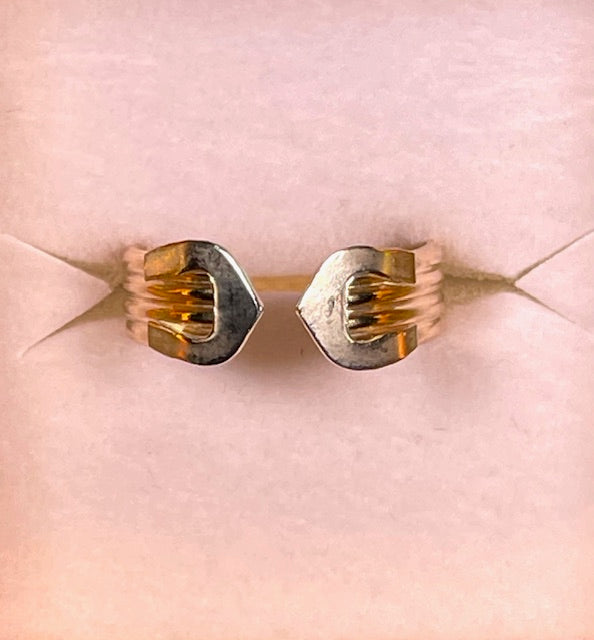 Good Luck Horseshoe Two-Tone Ring - XR210