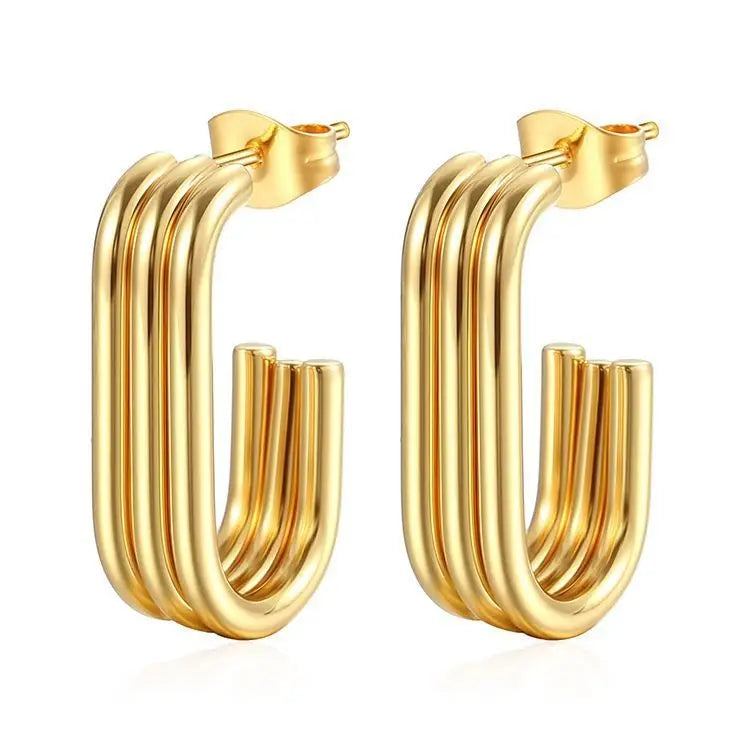 Paper Clip Post Earrings - X2509