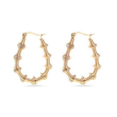 35mm "Springy" Oblong Hoop Earrings - X2512