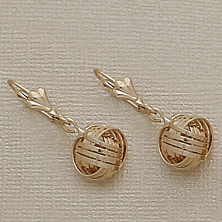 Woven 8mm Ball Dangling French-back Earrings - X2480