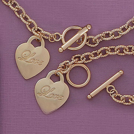 LOVE Heart Necklace & Bracelet Set