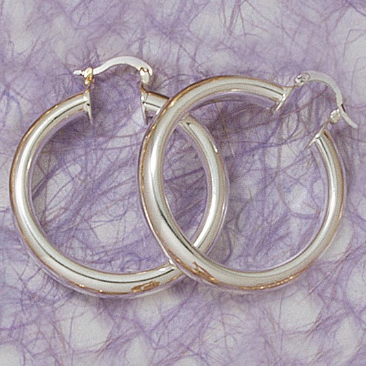 Sterling Silver 30mm Polished Hoop Earrings