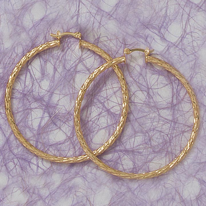 Twisty 60mm Hoop Earrings