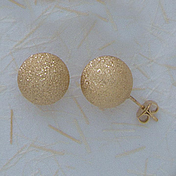 14mm Etched Ball Post Earrings