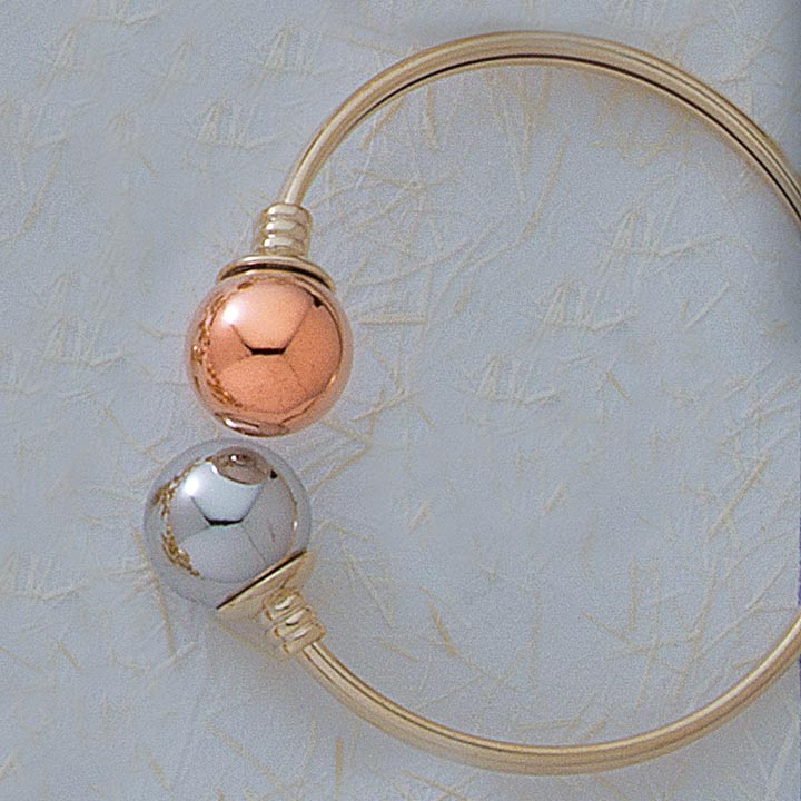 Tri-Color 15mm Ball Bangle