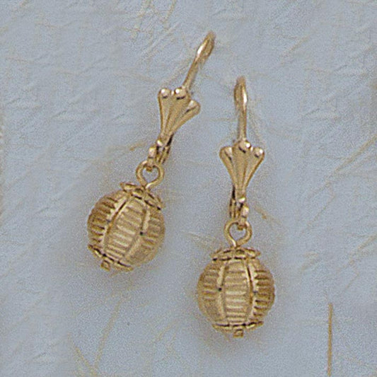 9mm Etched Ball French-back Earrings