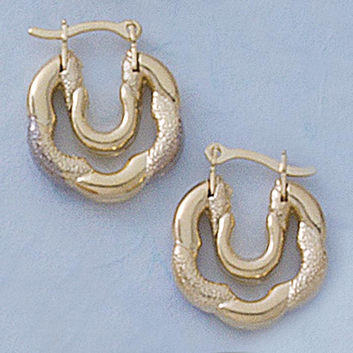18mm Two-Tone Puffed Earrings