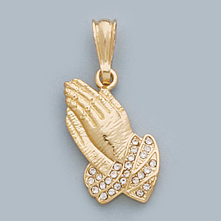 30mm Pave Praying Hands Pendant - X5841