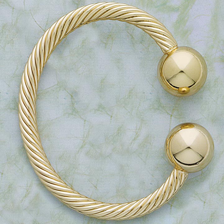 17mm Double Ball Twist Bangle