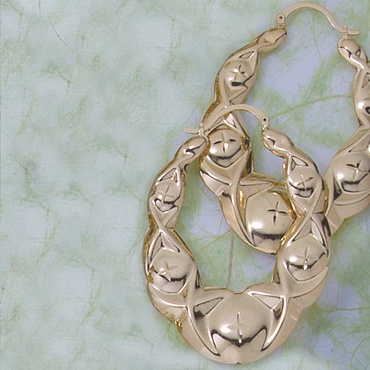 Hugs & Kisses Puffed Hoop Earrings