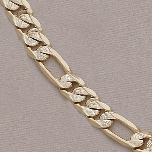 Heavy Etched Figaro Link 10mm Two-tone Bracelet or Necklace