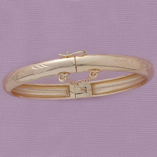 Open and Close Etched Bangle