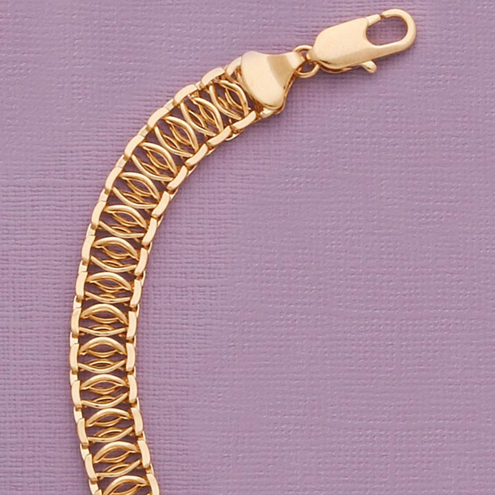 10mm Criss Cross Pattern 7.5" Bracelet