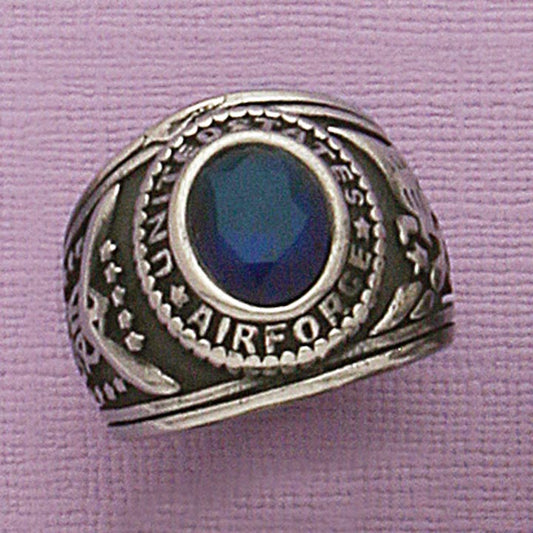 SS US Air Force Men's Ring with Stone