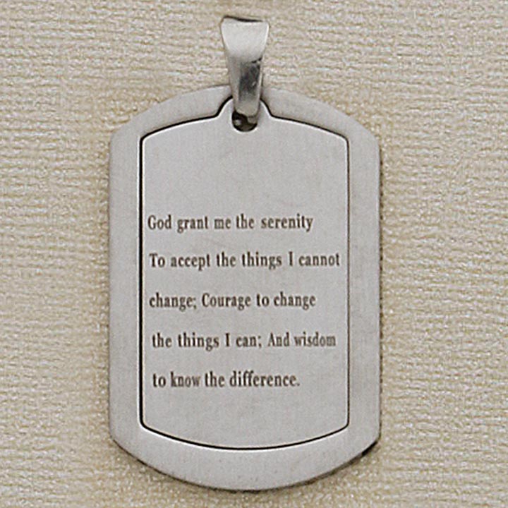 36mm SS Serenity Prayer Pendant (2 Pieces)