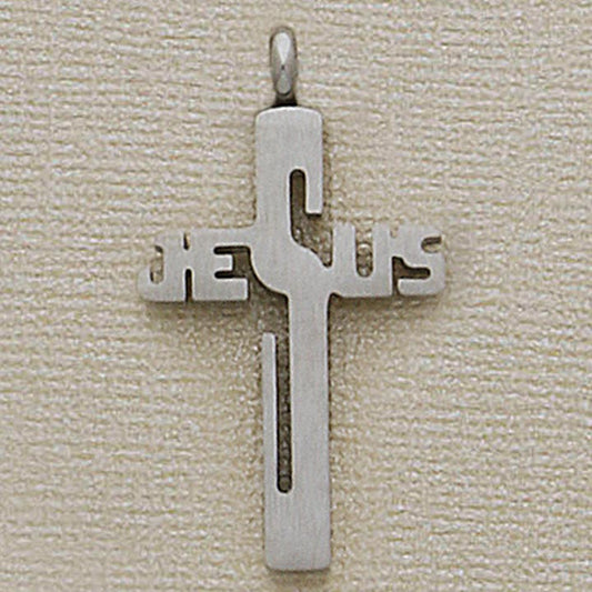 SS Jesus 33mm Cross Charm