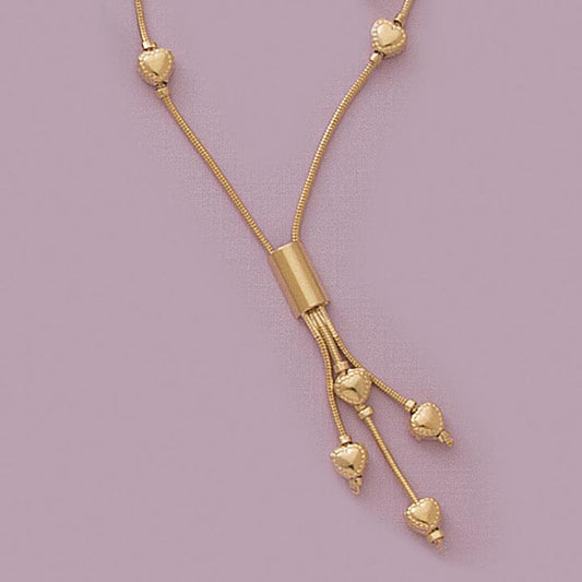 Heart 18" Snake Chain Slide Necklace