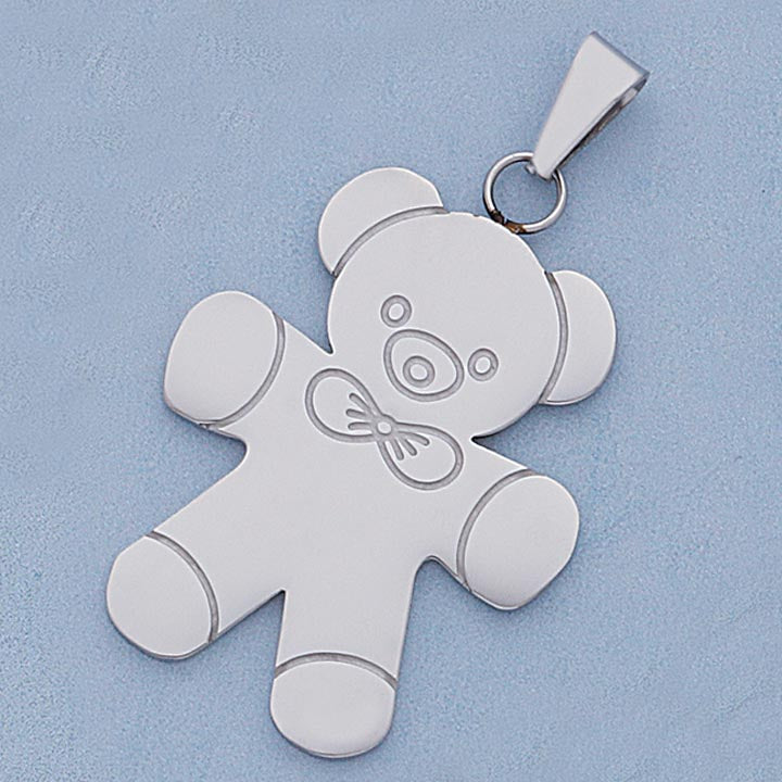 Large 38mm SS Teddy Bear Pendant