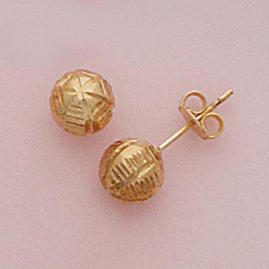 8mm Etched Ball Post Earrings