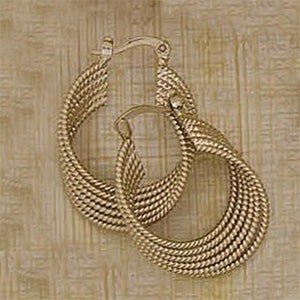 Multi-tiered Geo Hoop Earrings - X2360