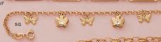 7.5" Dangling Butterfly Crystal Bracelet - X4372