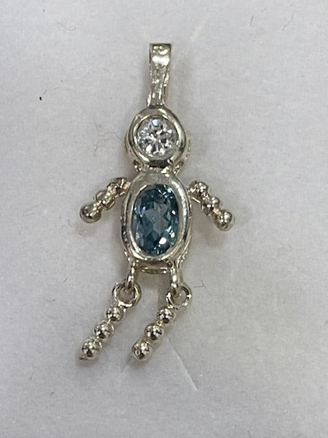 SS Aquamarine Boy Pendant - X5390