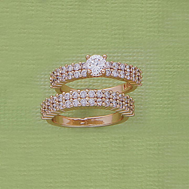 CZ Pave Duo Ring Set