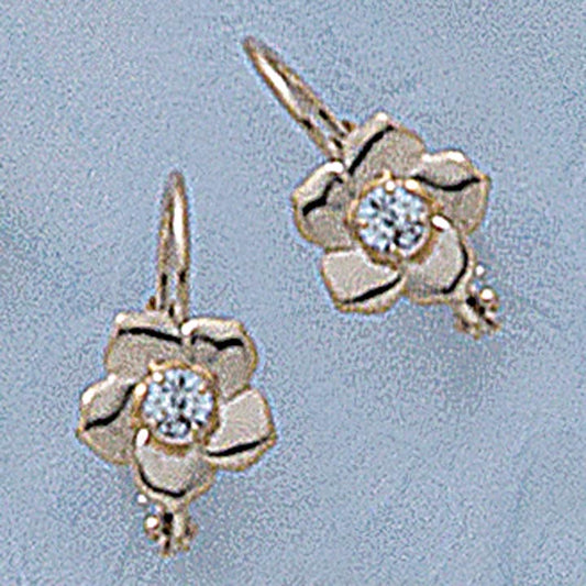 CZ Flower French-Back Earrings