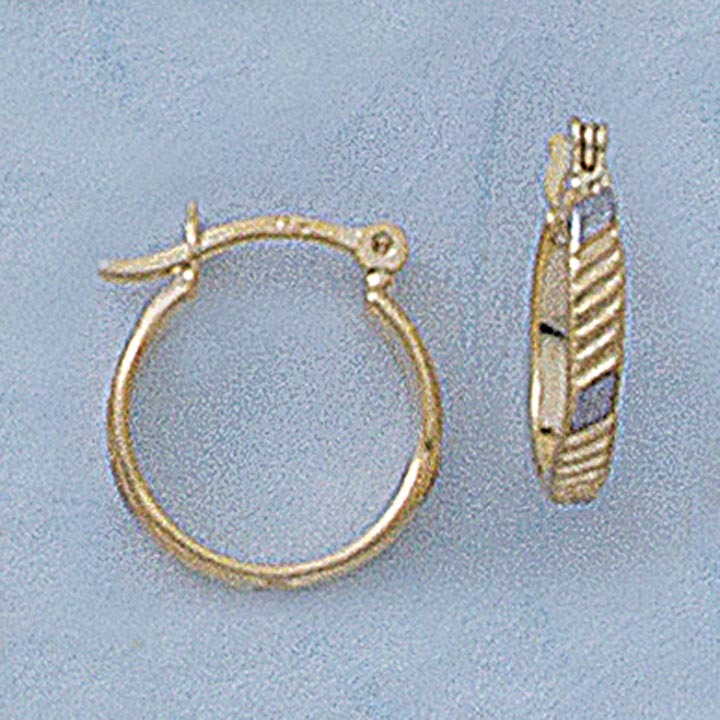 13mm Ridges Hoop Earrings