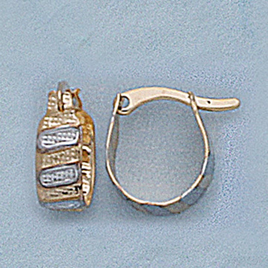 10mm Two-Tone Ladder Hoop Earrings