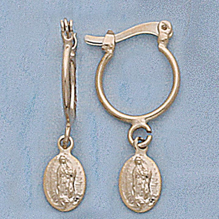 10mm Dangling Religious Hoop Earrings