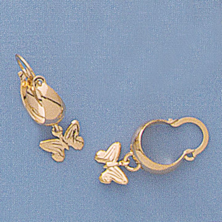 Dangling Butterfly Hoop Earrings