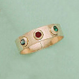 Tri-Color Round Austrian Crystals Ring - XR190