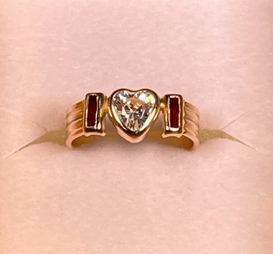 Austrian Crystal Heart Ring - XR192