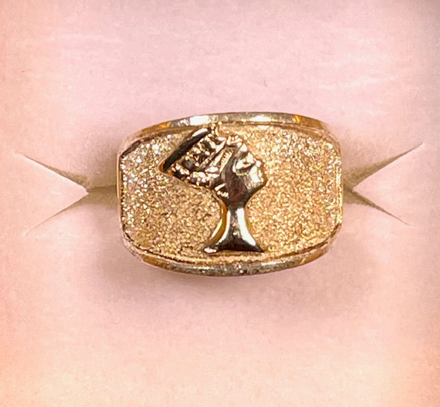 SS Two-Tone Queen Nefertiti Ring - XR206