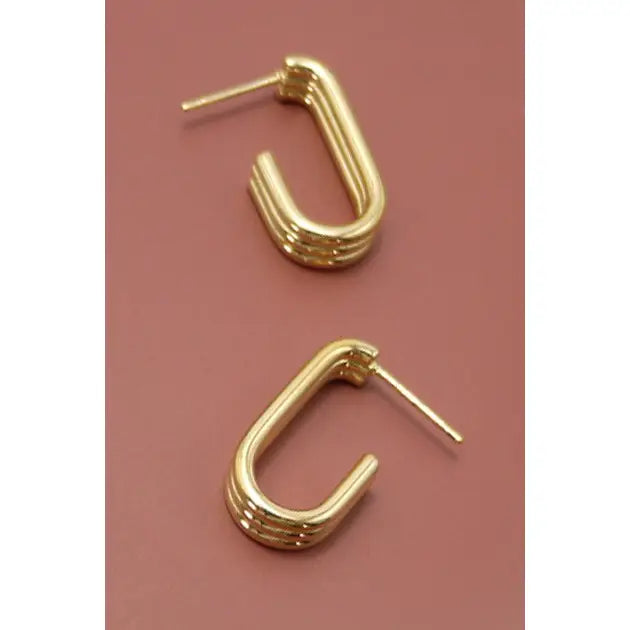 Paper Clip Post Earrings - X2509