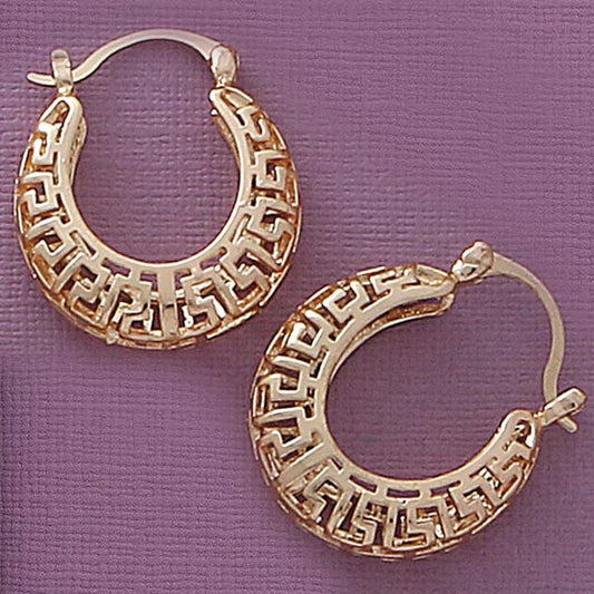 Greek Key Hoop Earrings
