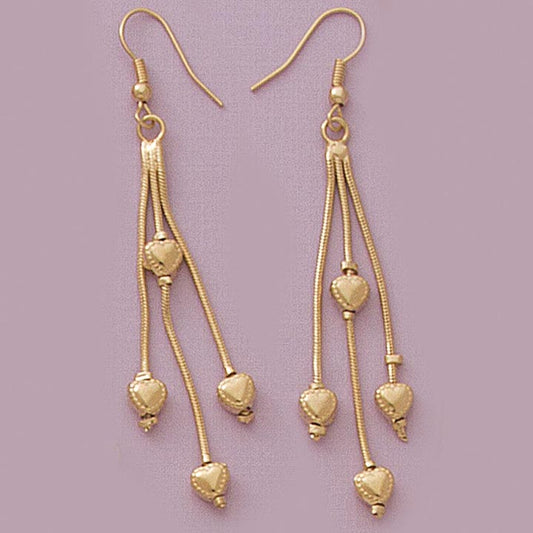 4 Heart Drop  Earrings