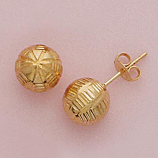 8mm Etched Ball Post Earrings