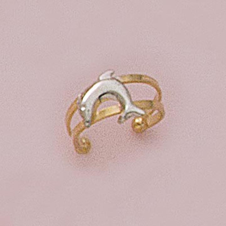 Dolphin Two-tone Toe Ring