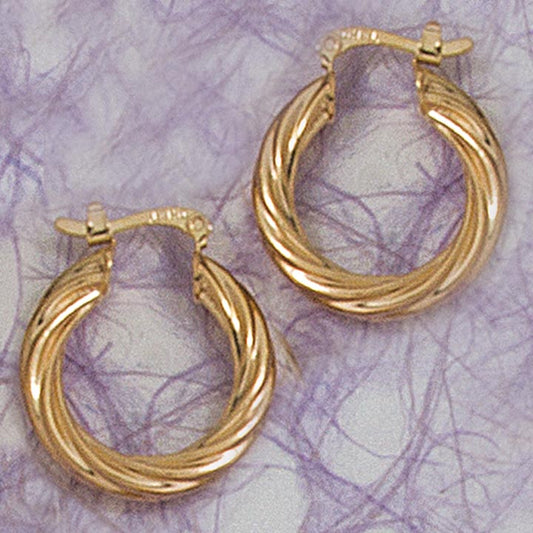 Twisty Small 15mm Hoop Earrings