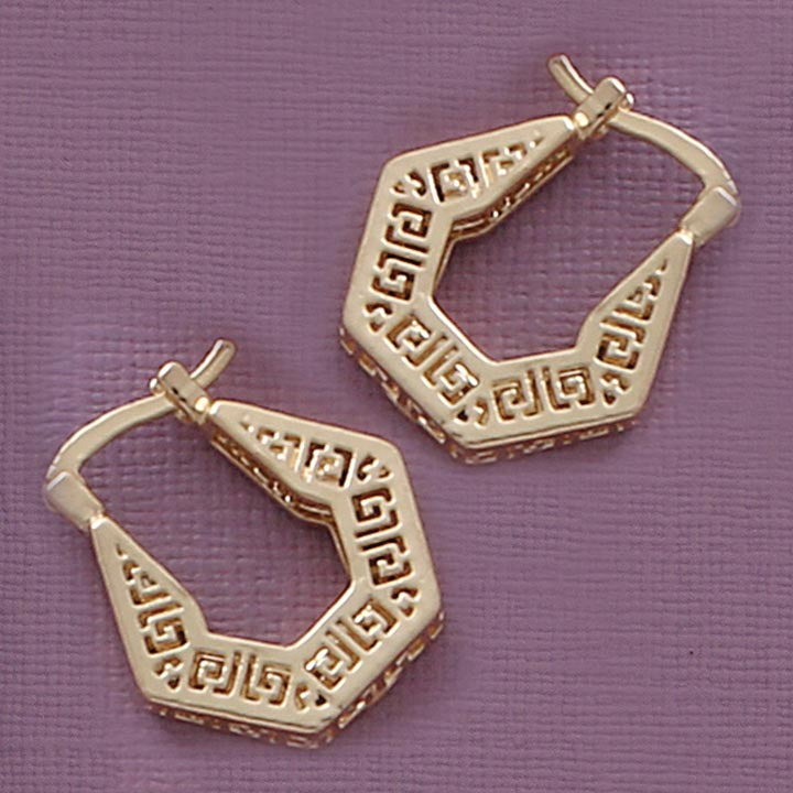 Greek Key Hoop Earrings