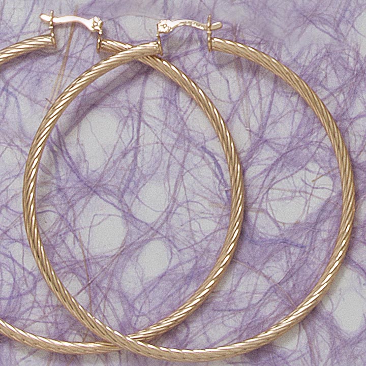 Twisty Large 60mm Hoop Earrings