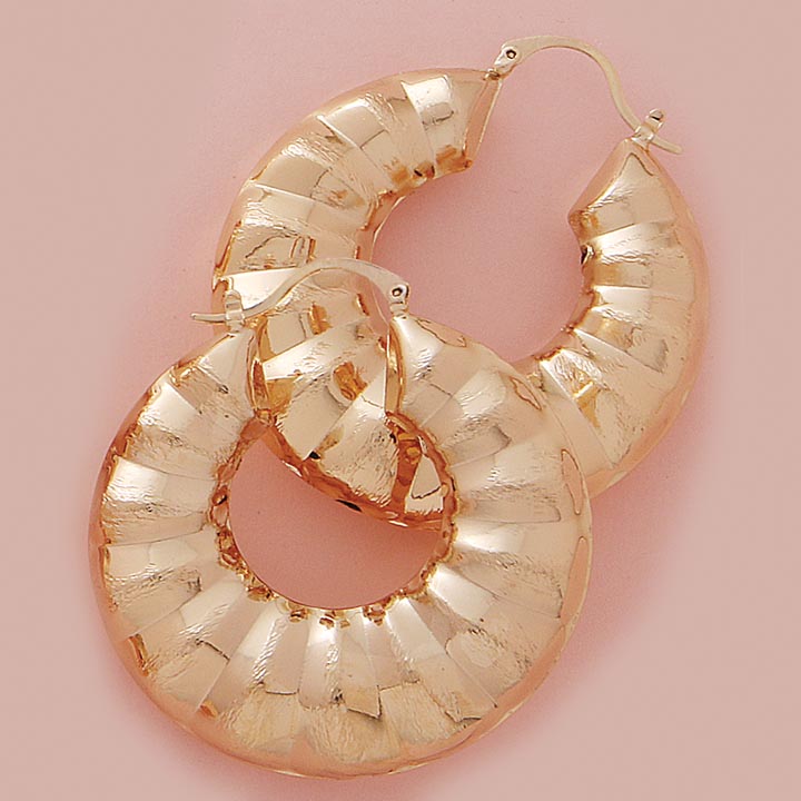 Large Puffed Hoop Earrings