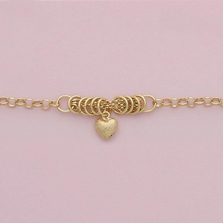 Fancy Heart Charm 10" Anklet